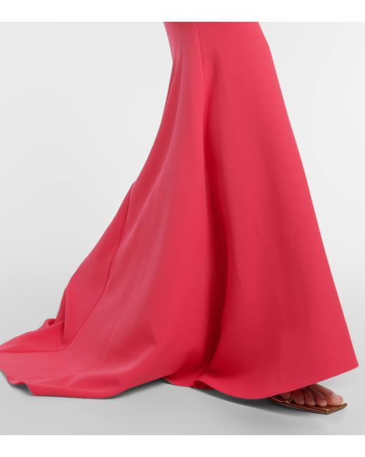 Safiyaa Red Asymmetric Pollina Gown