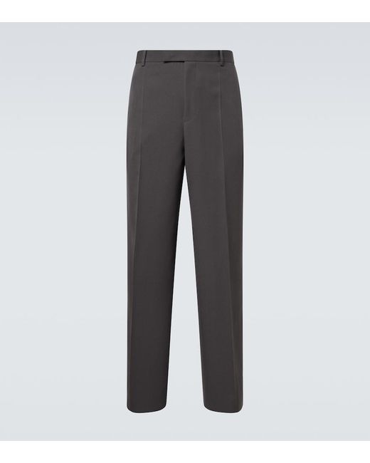 Jil Sander Gray Wool Wide-Leg Pants for men