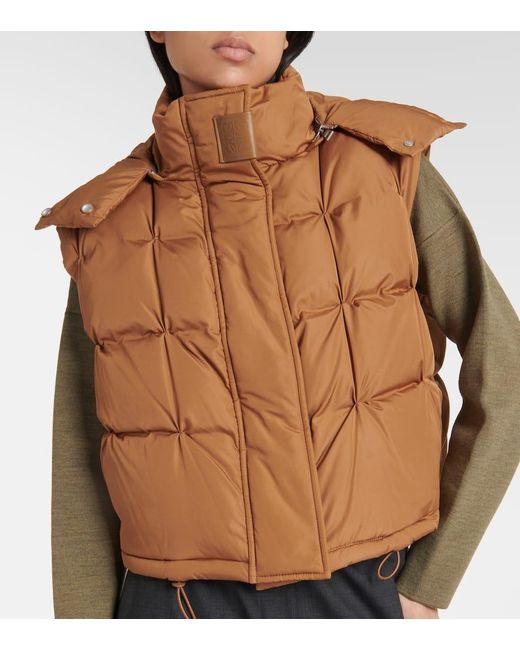Loewe Brown Luxury Puffer Jacket In Nylon