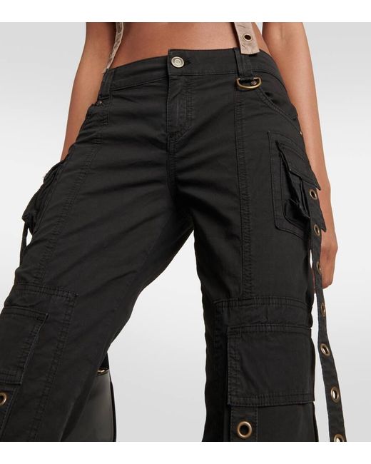 Blumarine Black Embellished Low-Rise Flared Jeans