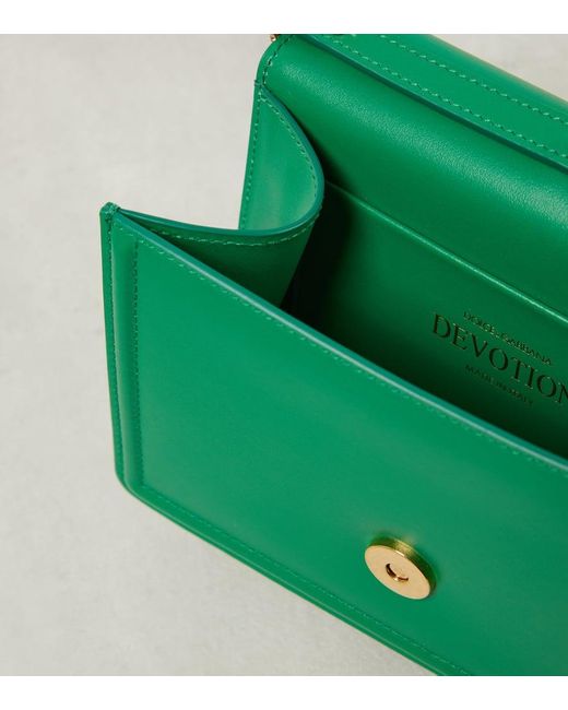 Dolce & Gabbana Green Verzierte Tote Devotion Small aus Leder