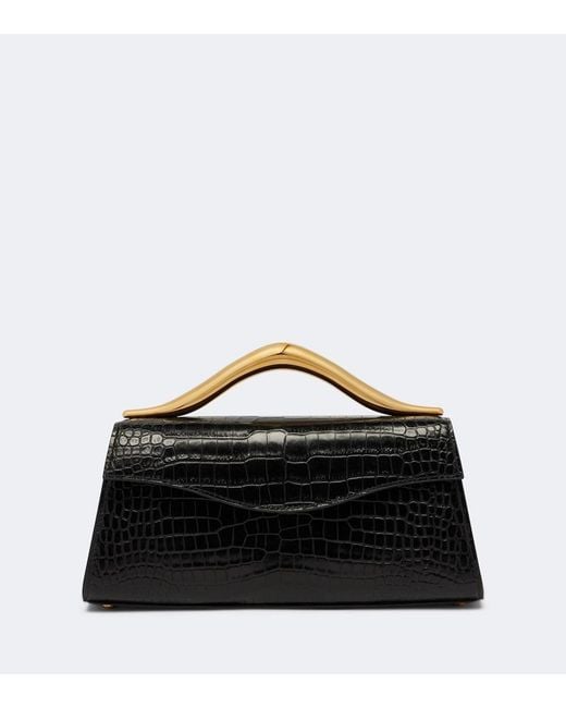 Elie Saab Black The Petit Wave Small Leather Top-Handle Bag