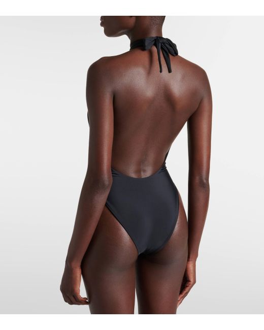 JADE Swim Black Apex Halterneck Cutout Swimsuit