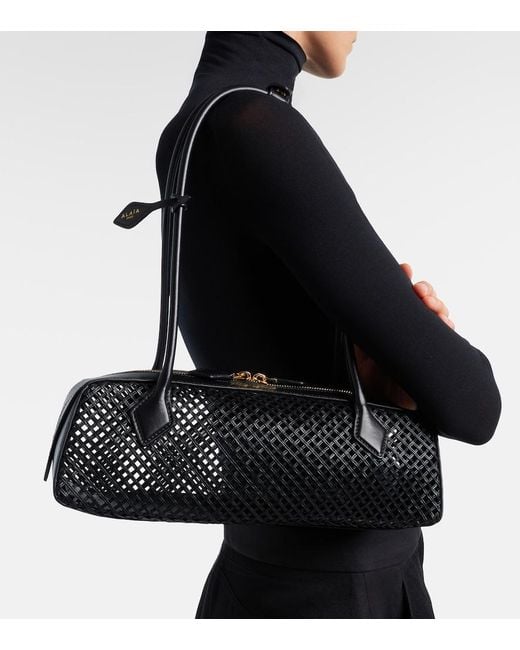 Alaïa Black Le Teckel Medium Woven Leather Shoulder Bag