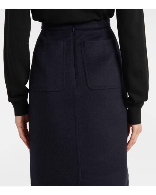Max Mara Blue Bleistiftrock Palo Aus Kamelhaar