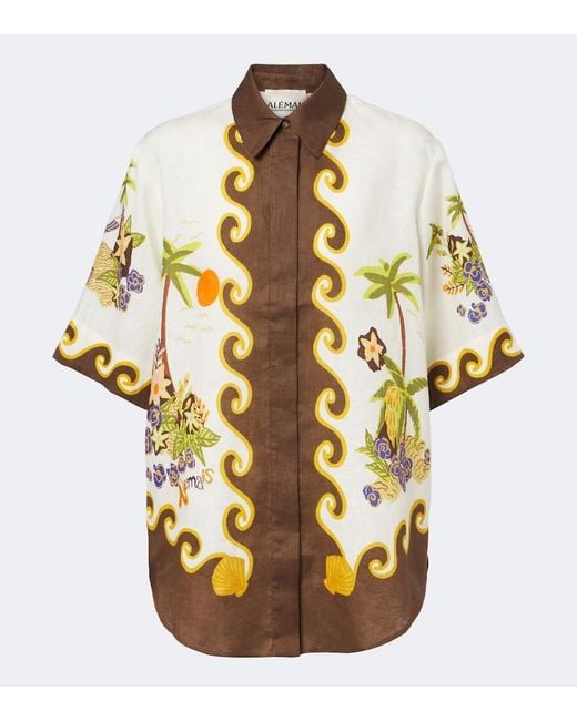 ALÉMAIS Metallic Island Cove Linen Shirt