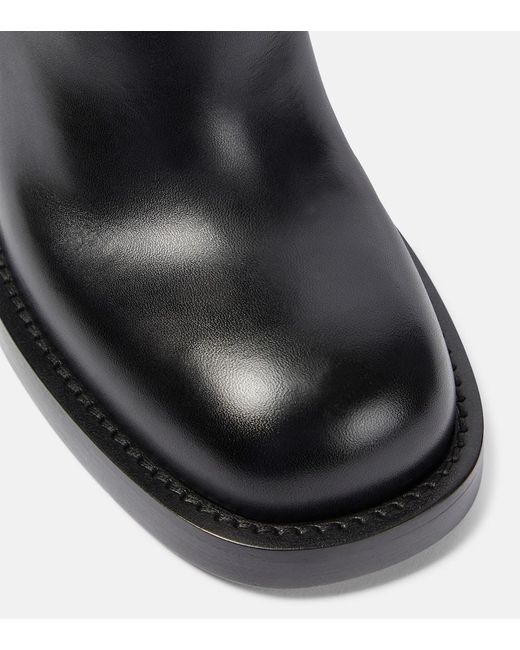 Botas altas de piel con fuseau Burberry de color Black