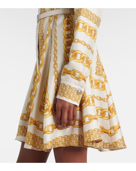 Versace Metallic Treasure Silk Twill Shirt Dress