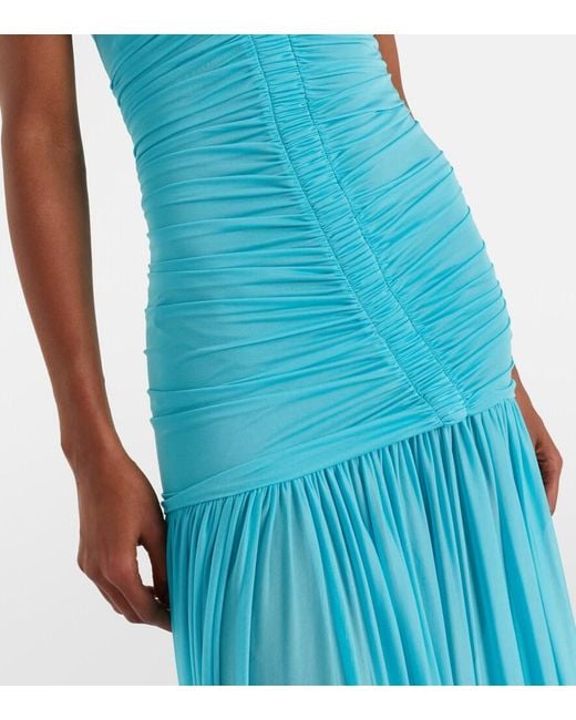 Christopher Esber Blue Orion Ruched Jersey Maxi Dress