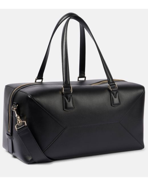 Victoria Beckham Black Gym Medium Leather Duffel Bag