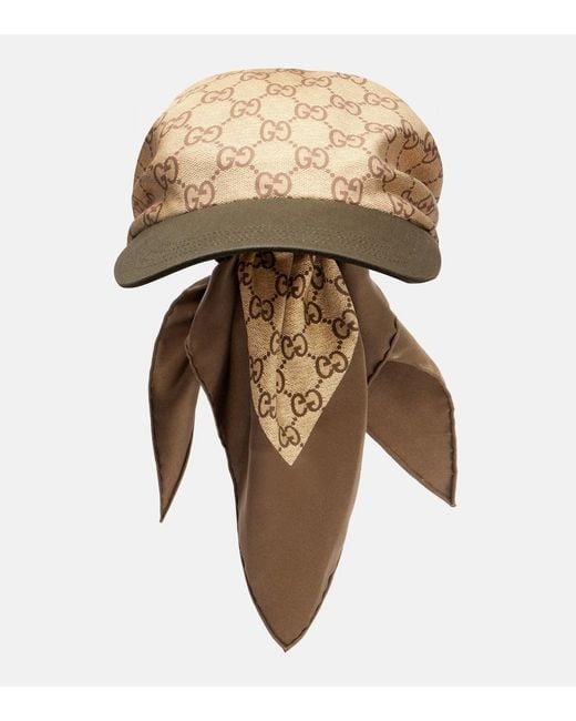 Gucci Natural Gg Silk Twill Baseball Cap