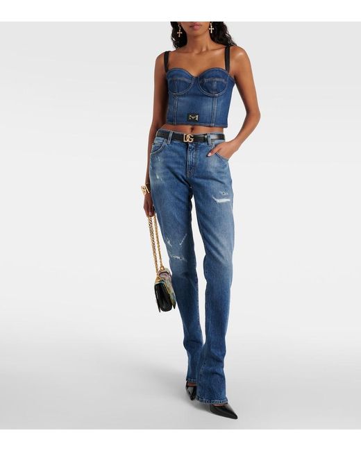 Dolce & Gabbana Blue High-Rise Flared Jeans