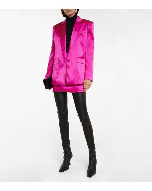 FRAME Pink Satin Blazer