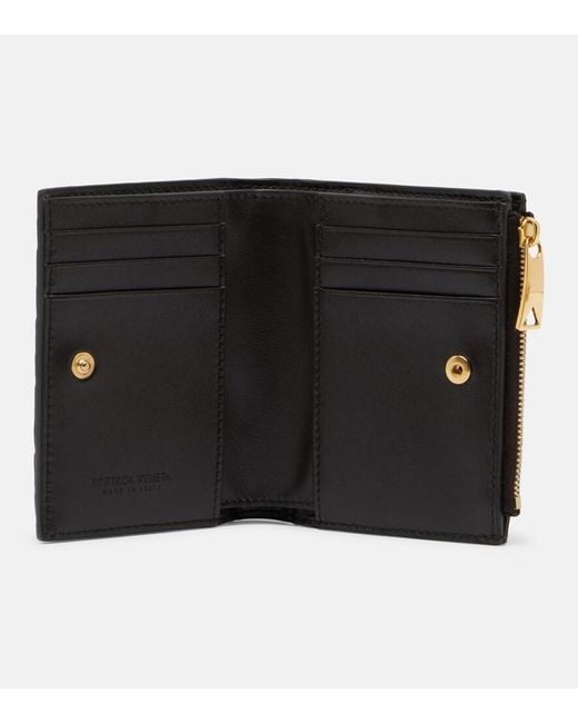 Bottega Veneta Black Intrecciato Small Leather Wallet