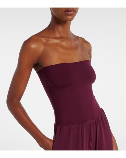 Eres Red Dao Strapless Jersey Jumpsuit
