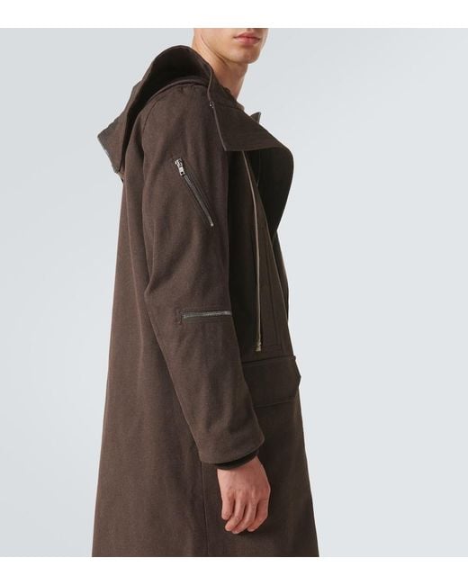Rick Owens Brown Oversized Cotton Coat for men