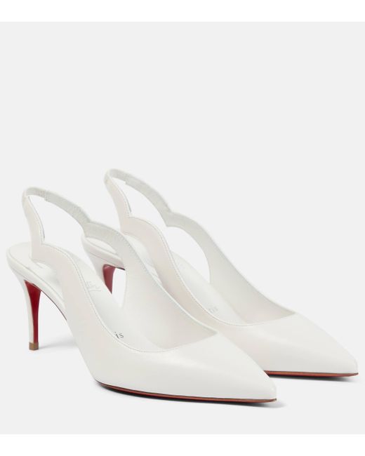 Christian Louboutin White Hot Chick Leather Slingback Pumps