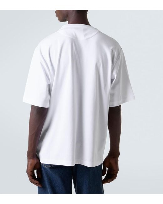 Prada White Triangle Plaque T-Shirt for men