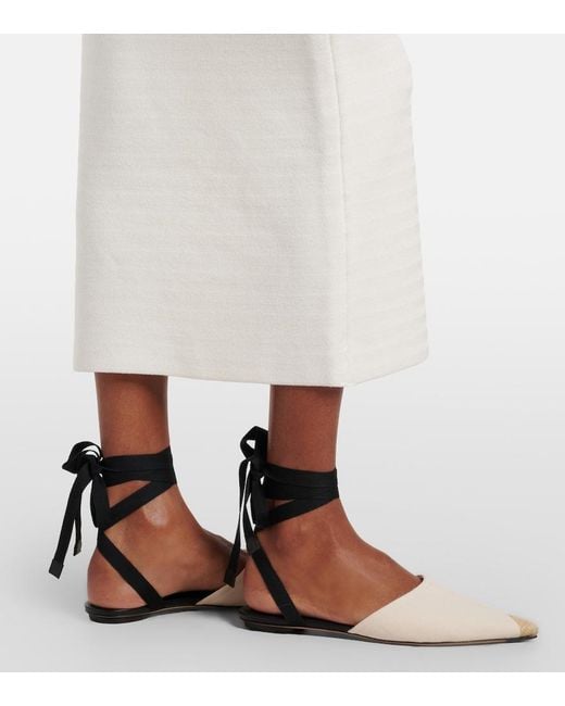 Jacquemus Black Embroidered Canvas Flats