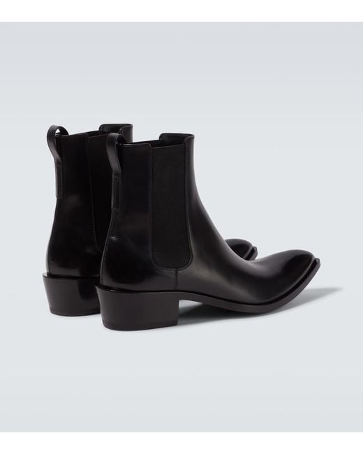Tom Ford Black Leather Chelsea Boots for men