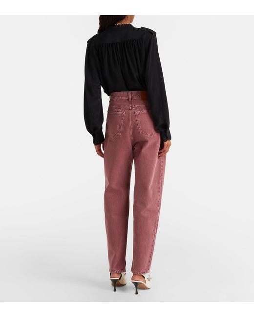 Chloé Red Mid-Rise Straight Jeans