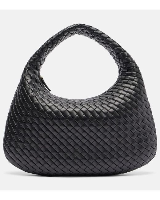 Bottega Veneta Black Schultertasche Veneta Medium Aus Leder