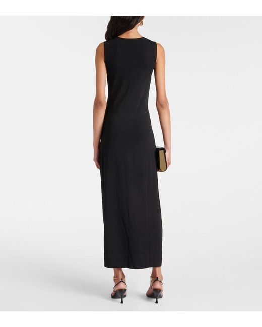 Altuzarra Black Saralien Gathered Jersey Midi Dress