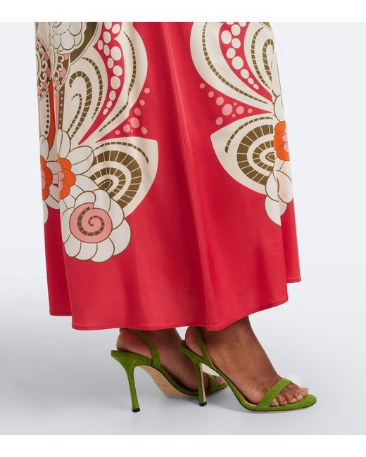 LaDoubleJ Orange Clingy Roy Printed Maxi Dress