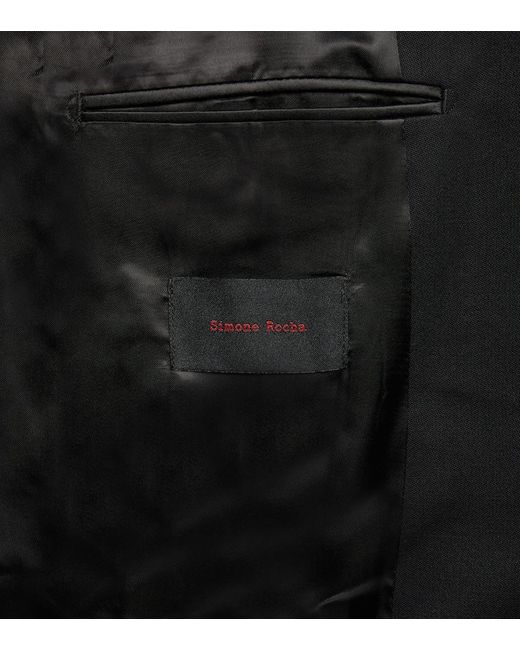 Blazer Cruzado Adornado Simone Rocha de hombre de color Black