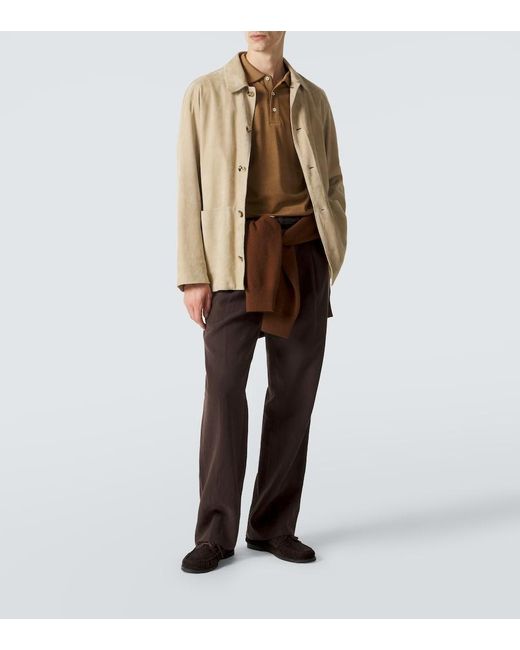 Canali Brown Cotton Polo Shirt for men