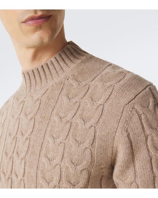 Slowear Brown Cable-Knit Virgin Wool Sweater for men