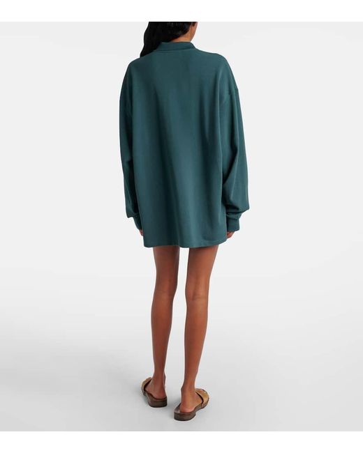 Polo En Coton A Logo Miu Miu en coloris Green