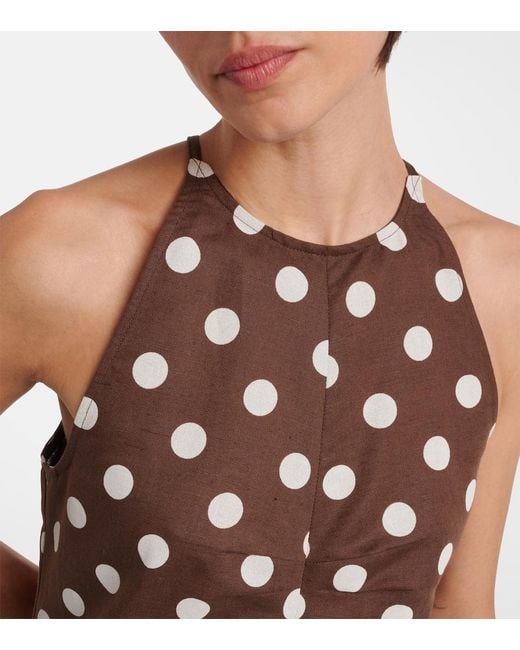Asceno Brown Antigua Linen And Cotton Minidress
