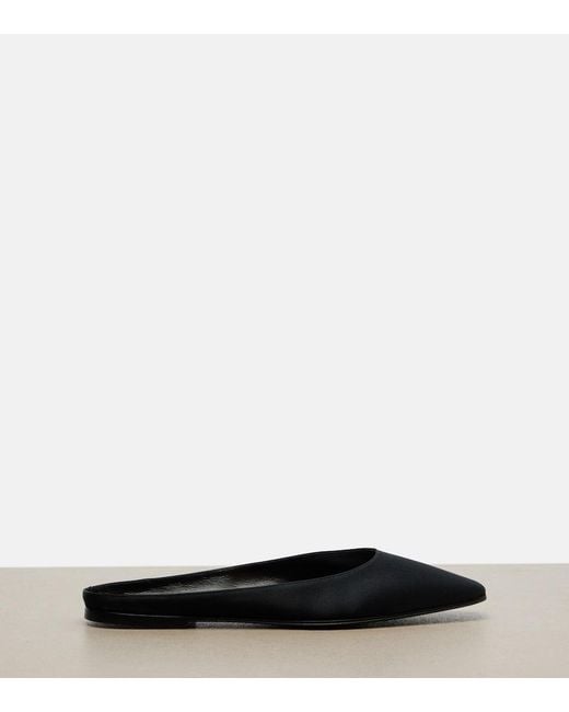 The Row Black June Satin Mules