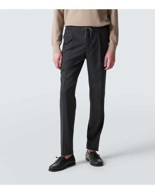 Slowear Gray Virgin Wool Tapered Pants for men