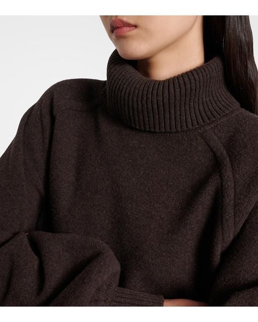 Loro Piana Black North Woods Oversized Wool-Blend Sweater