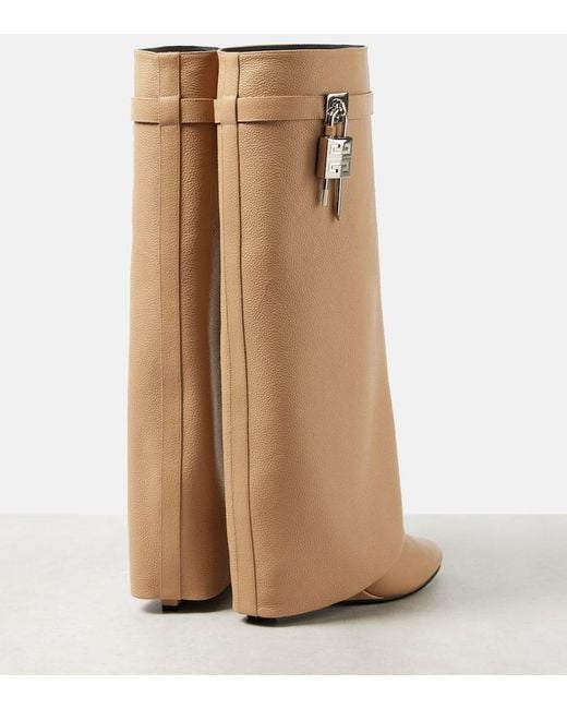 Givenchy Natural Stiefel Shark Lock Aus Leder