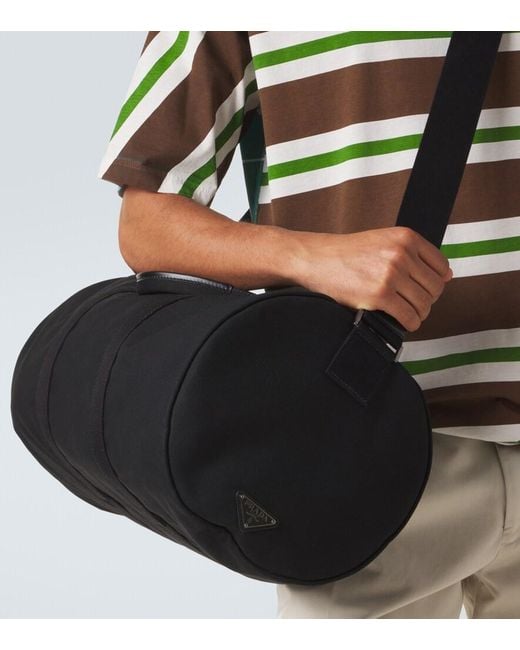 Prada Black Canvas Duffel Bag for men