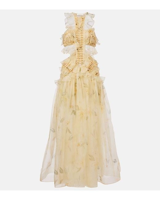 Zimmermann Natural Balance Ruffled Silk Organza Maxi Dress
