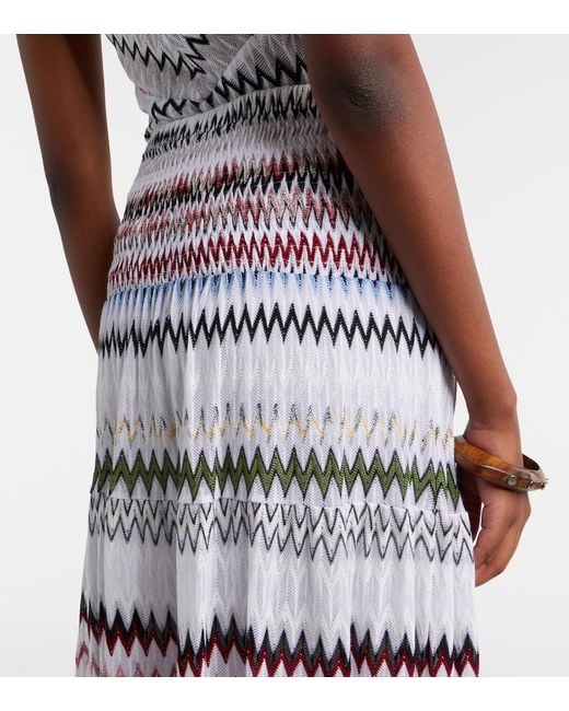 Missoni White Zigzag Maxi Skirt