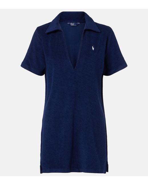 Polo Ralph Lauren Blue Cotton Terry Polo Dress