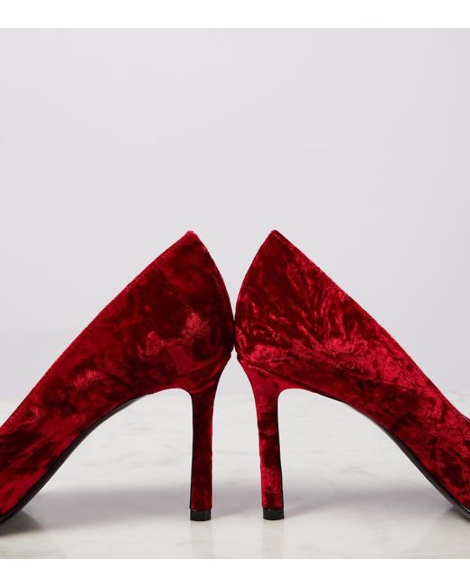 Jimmy Choo Red Pumps Romy 85 Aus Samt