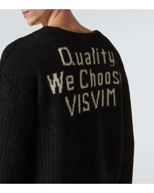 Visvim Black Logo Wool And Mohair-Blend Sweater for men