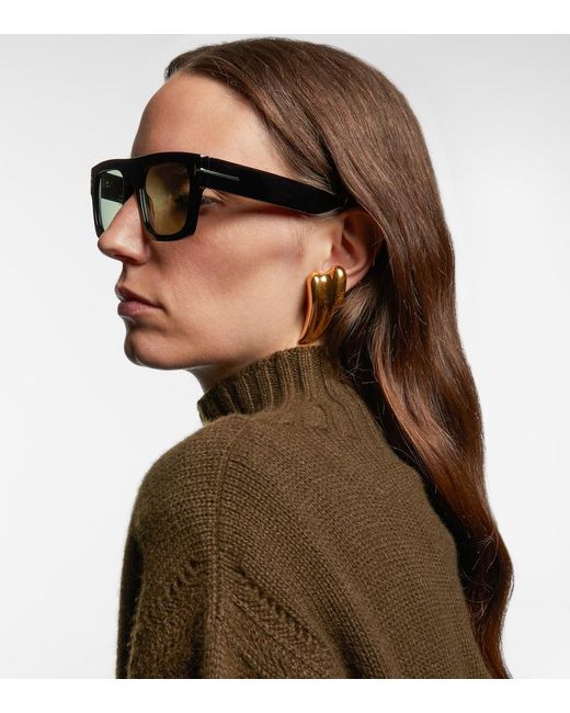 Tom Ford Brown Eckige Sonnenbrille Fausto
