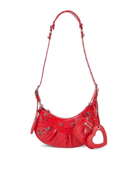 Balenciaga Red Le Cagole Xs Leather Shoulder Bag