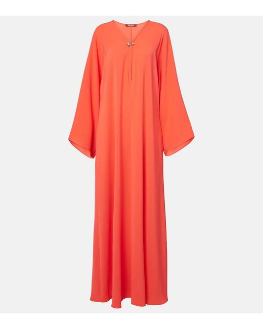 Max Mara Red Maxikleid Lillo Aus Cady