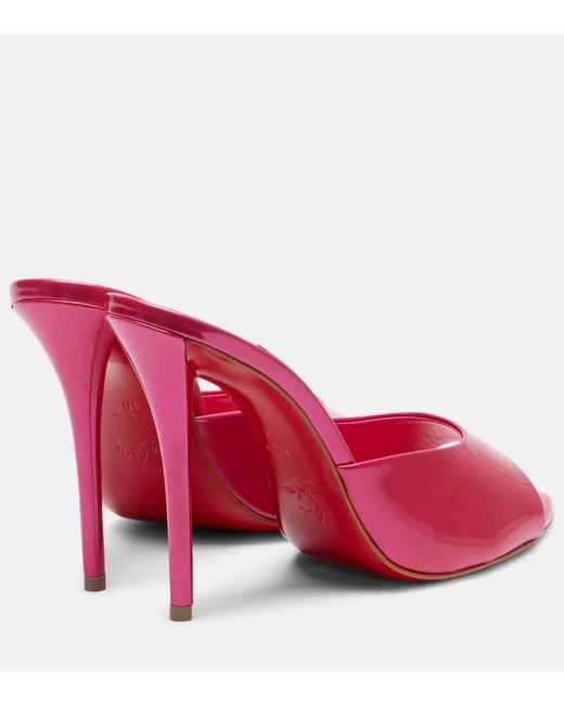 Christian Louboutin Pink Miss Z 100 Patent Leather Mules