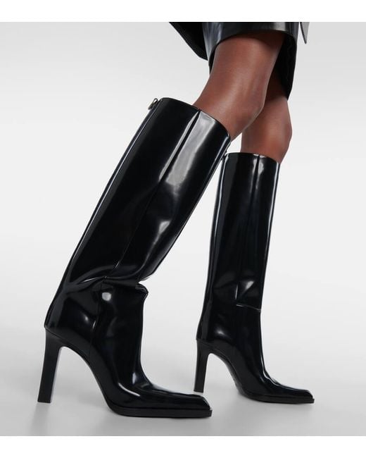 Botas altas Nina de piel Saint Laurent de color Black