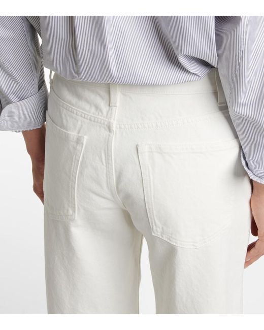 The Row White Eglitta Mid-Rise Wide-Leg Jeans