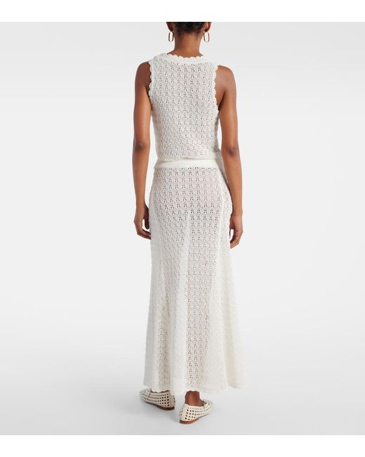 Ganni White Crochet Maxi Skirt